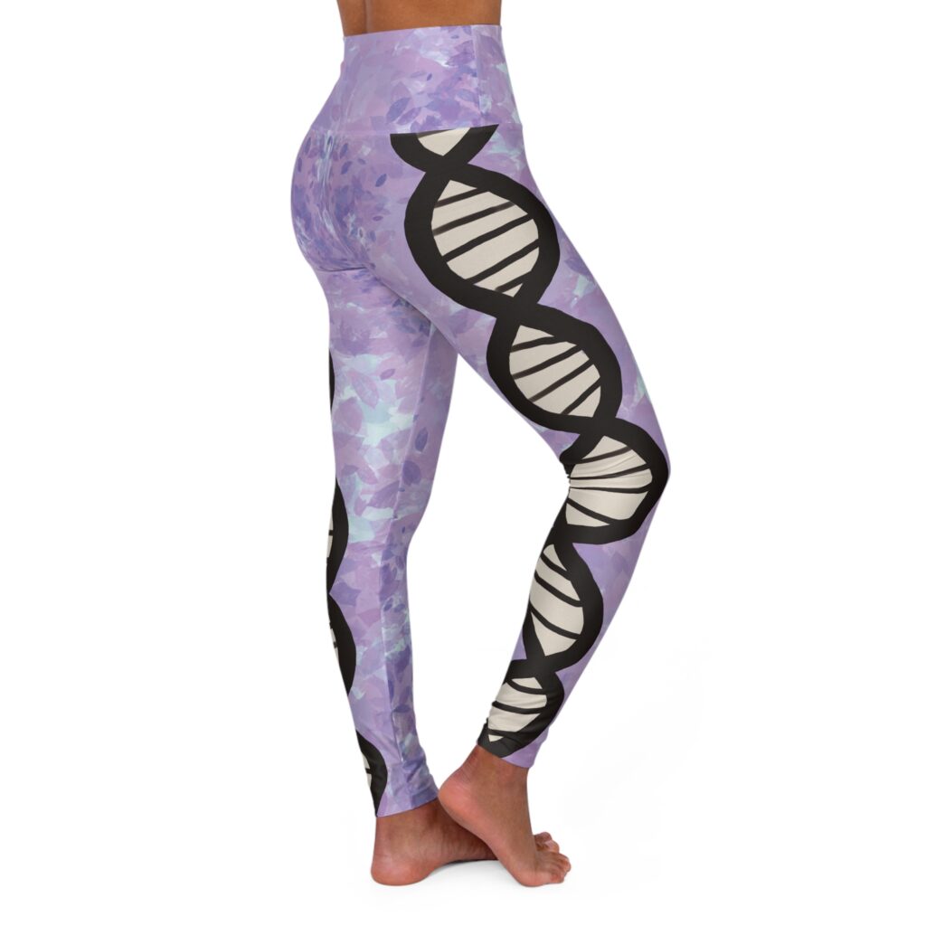 Pastel purple DNA leggings for genealogists and skaters