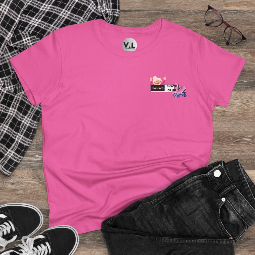 Nana's Skate Club front logo shirt with backside advising everyone to "Bend Your Knees" probably because Nana is sick of watching people fall down