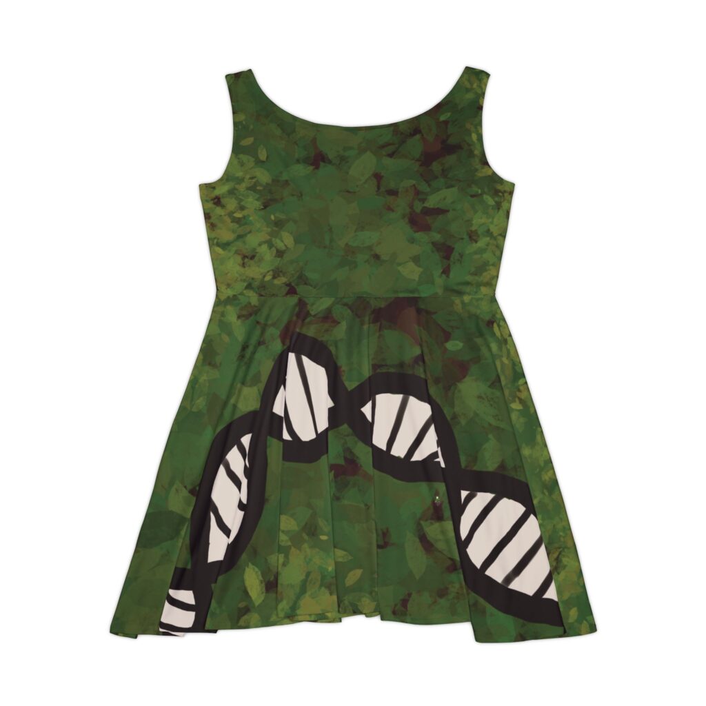 Super comfy skater-style Green DNA dress for genealogists, geneticists, forensics, or adoptees
