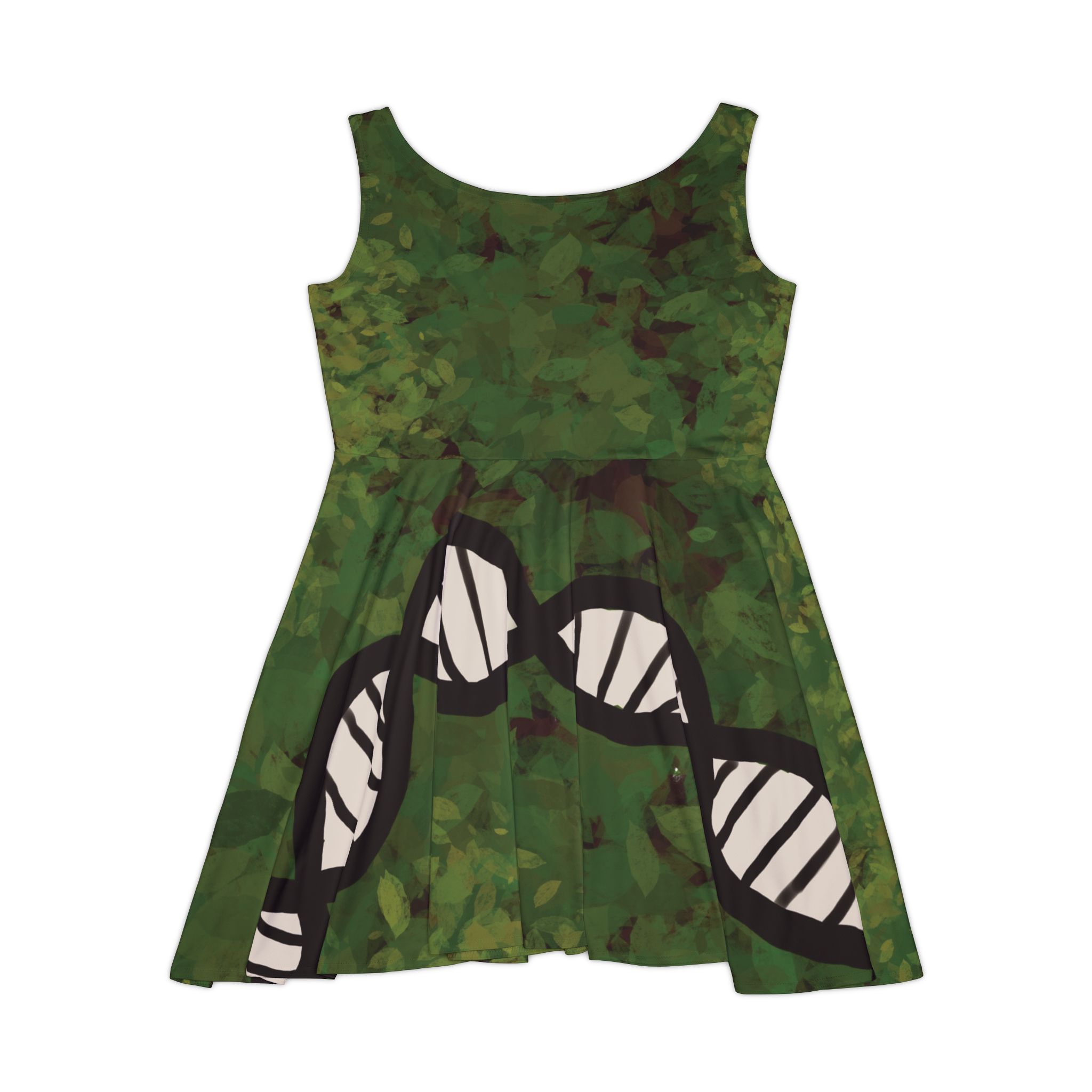 Super comfy skater-style Green DNA dress for genealogists, geneticists, forensics, or adoptees - Image 2