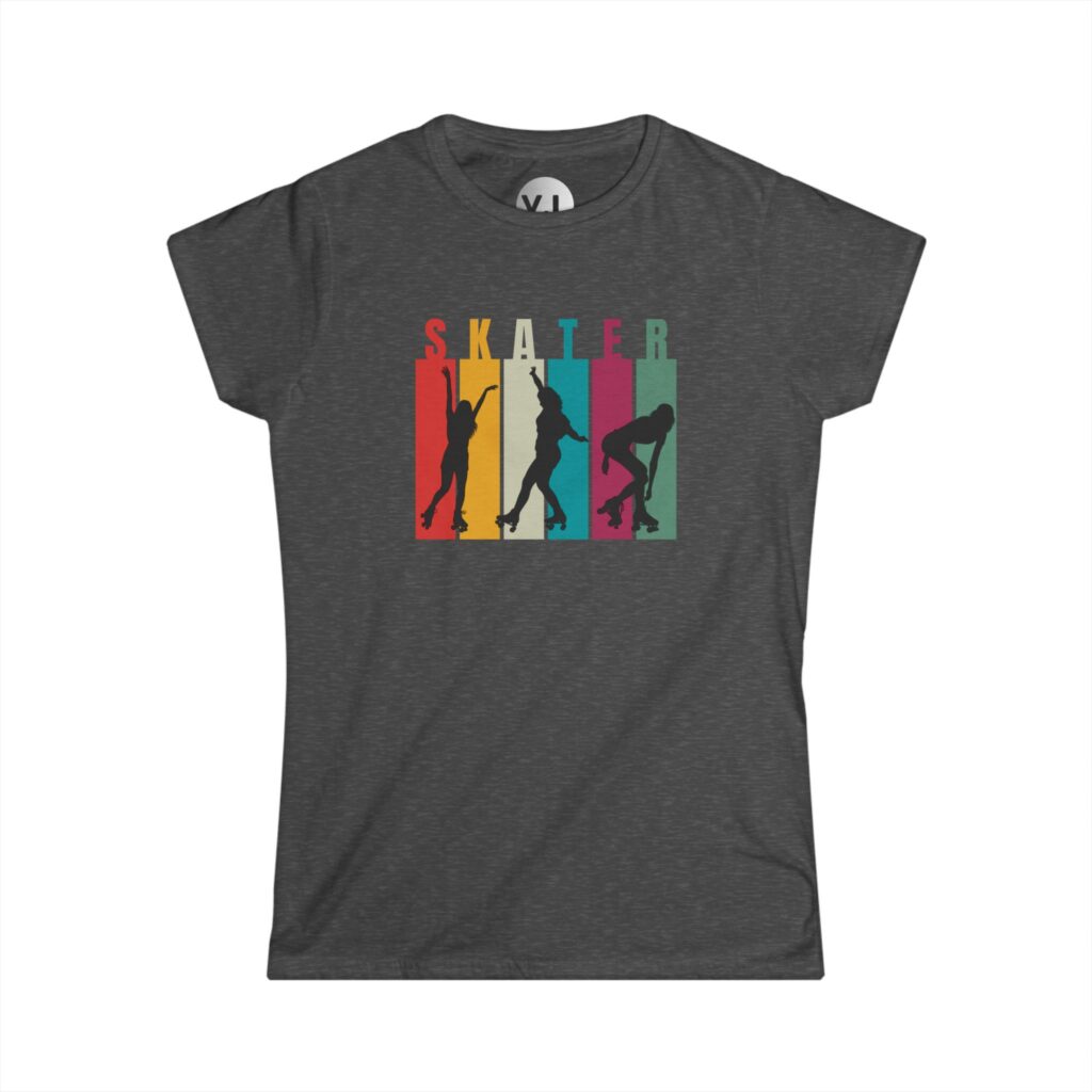 Colorful Roller Skater Shirt with Dynamic Silhouettes shirt to wear to the roller rink and to watch your friend play roller derby