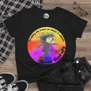 Escaping my Feels on These 8 Wheels Skate Therapy Shirt for roller skaters, Quad skaters - Image 9