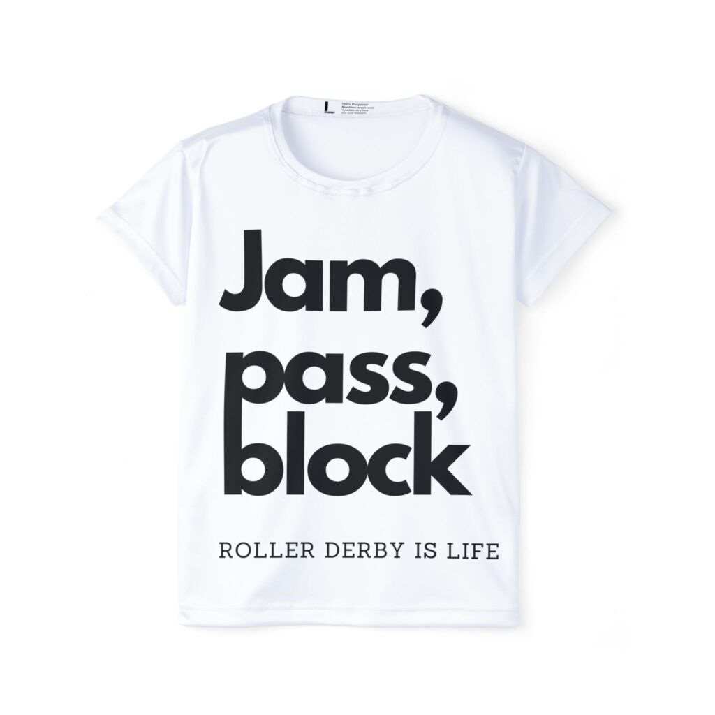 Jam Pass Block Roller derby Jammer shirt for roller derby, roller rink, roller skating shirts for women's roller derby