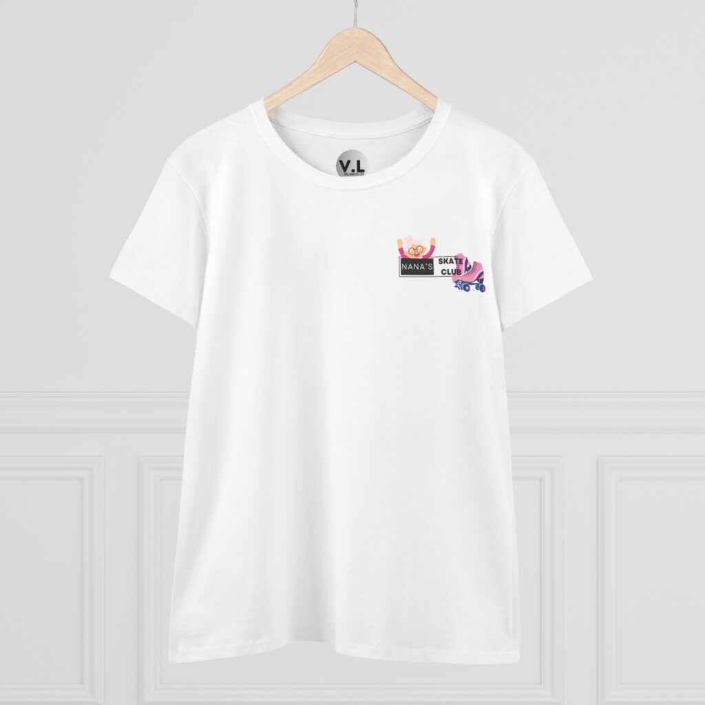 Nana's Skate Club front logo shirt with backside advising everyone to "Bend Your Knees" probably because Nana is sick of watching people fall down
