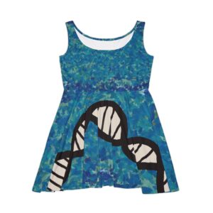 Super comfy skater-style Blues DNA dress for genealogists, geneticists, forensics, or adoptees