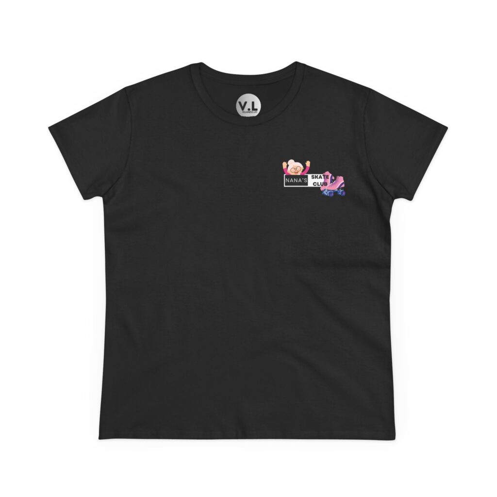 Nana's Skate Club front logo shirt with backside advising everyone to "Bend Your Knees" probably because Nana is sick of watching people fall down