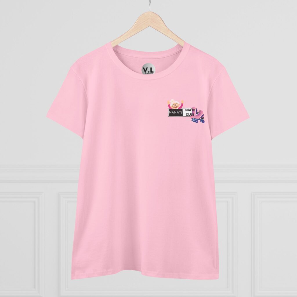 Nana's Skate Club front logo shirt with backside advising everyone to "Bend Your Knees" probably because Nana is sick of watching people fall down