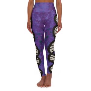 Indigo / purples high waisted DNA leggings for genealogists and rollerskaters