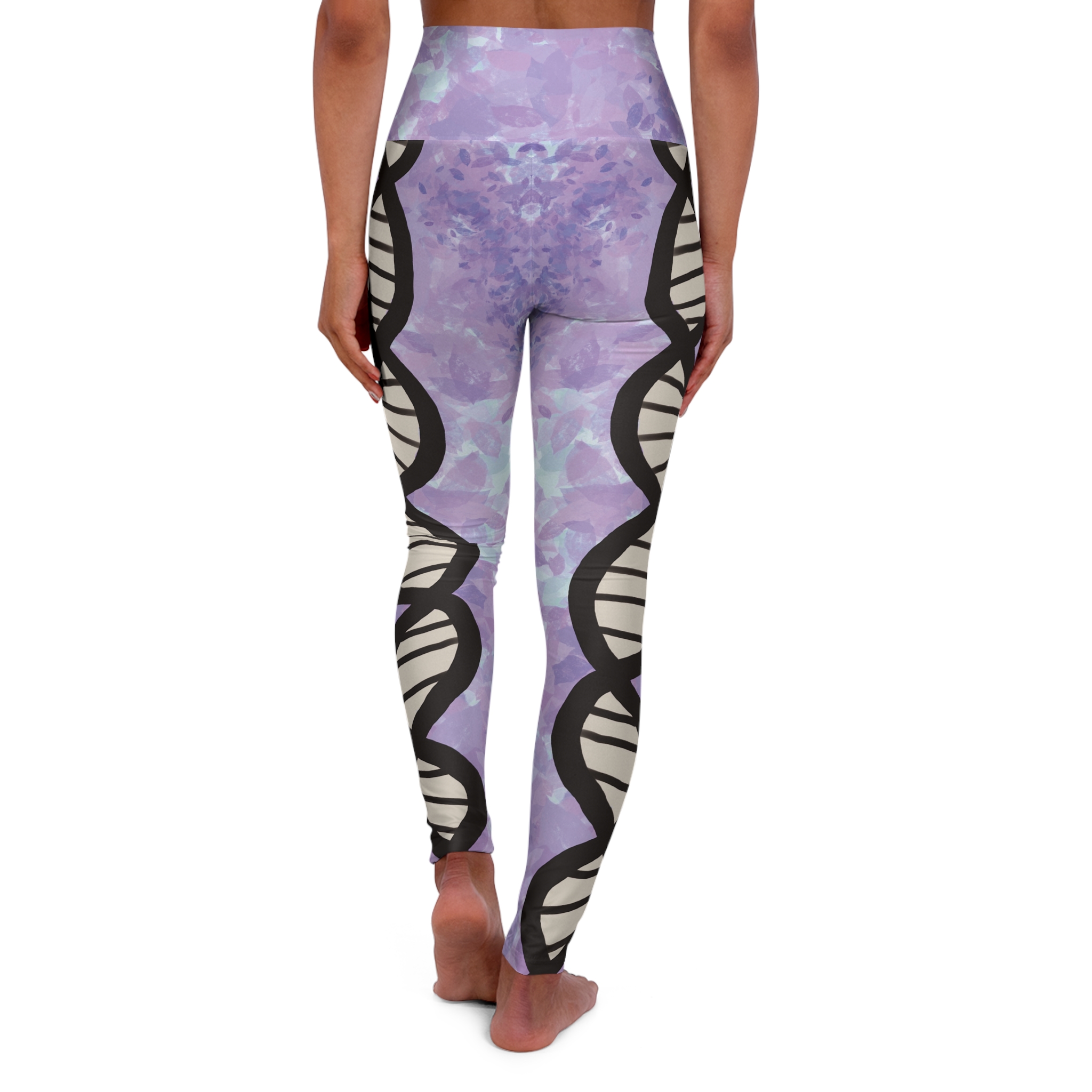 Pastel purple DNA leggings for genealogists and skaters - Image 2