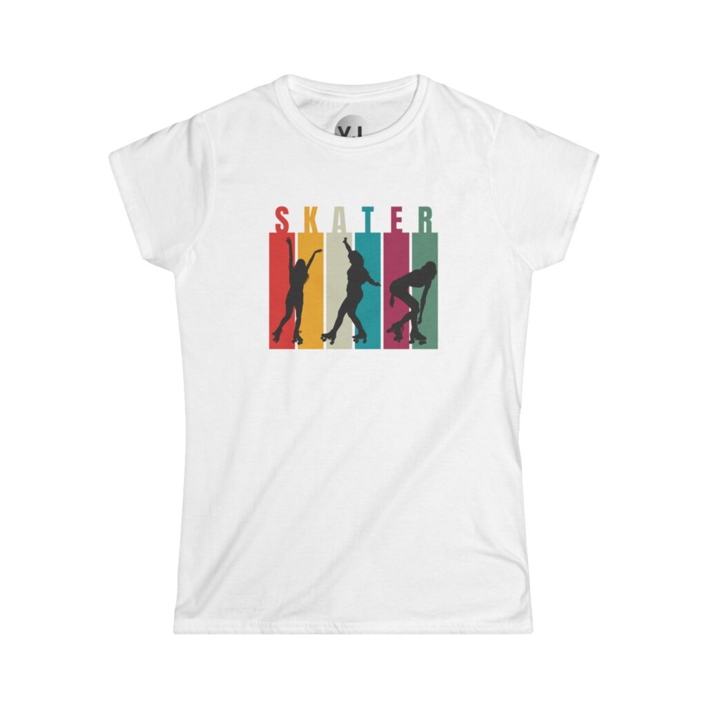 Colorful Roller Skater Shirt with Dynamic Silhouettes shirt to wear to the roller rink and to watch your friend play roller derby