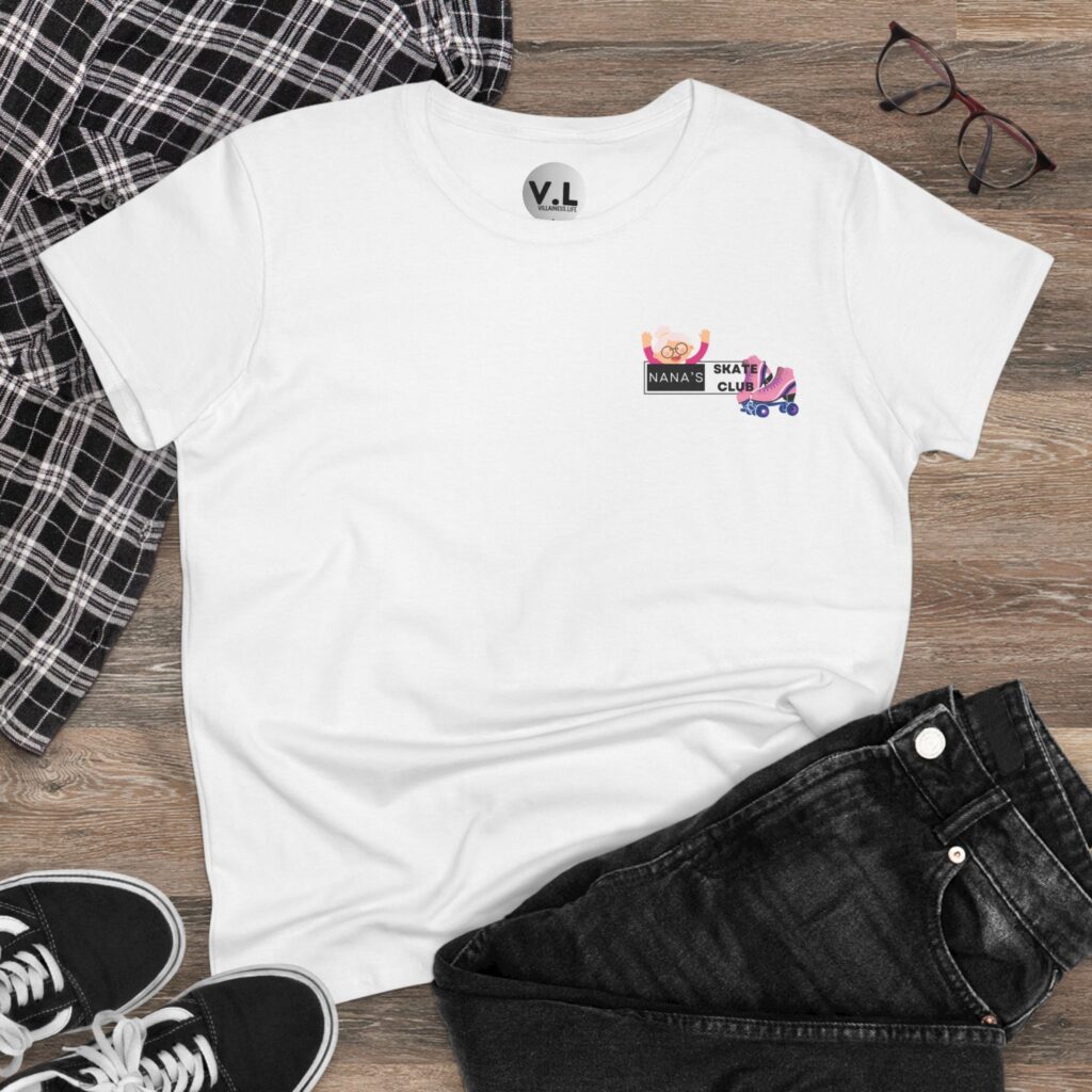 Nana's Skate Club front logo shirt with backside advising everyone to "Bend Your Knees" probably because Nana is sick of watching people fall down