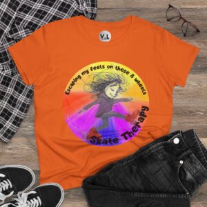 Escaping my Feels on These 8 Wheels Skate Therapy Shirt for roller skaters, Quad skaters - Image 12