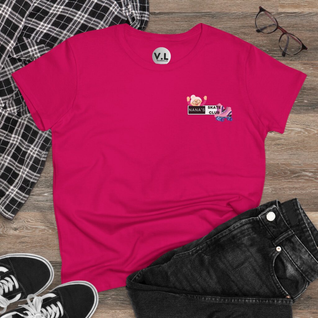 Nana's Skate Club front logo shirt with backside advising everyone to "Bend Your Knees" probably because Nana is sick of watching people fall down