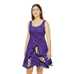 Super comfy skater-style Deep Purple DNA dress for genealogists, geneticists, forensics, or adoptees - Image 3