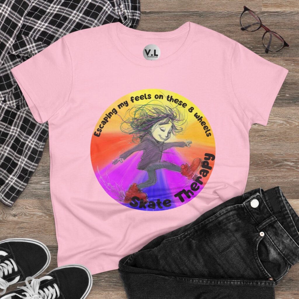 Escaping my Feels on These 8 Wheels Skate Therapy Shirt for roller skaters, Quad skaters