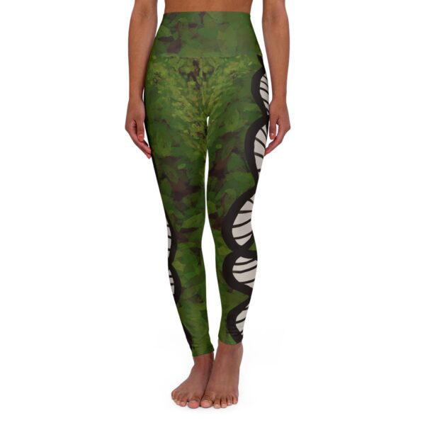 Green leaves (Camo look) DNA-themed High Waisted Yoga Leggings for Genealogists