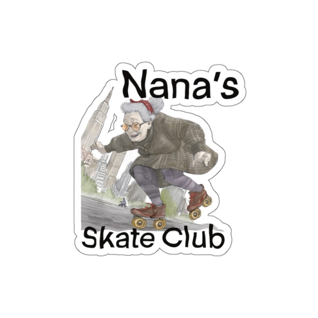 Nana’s Skate Club helmet sticker for roller skaters, quad skaters