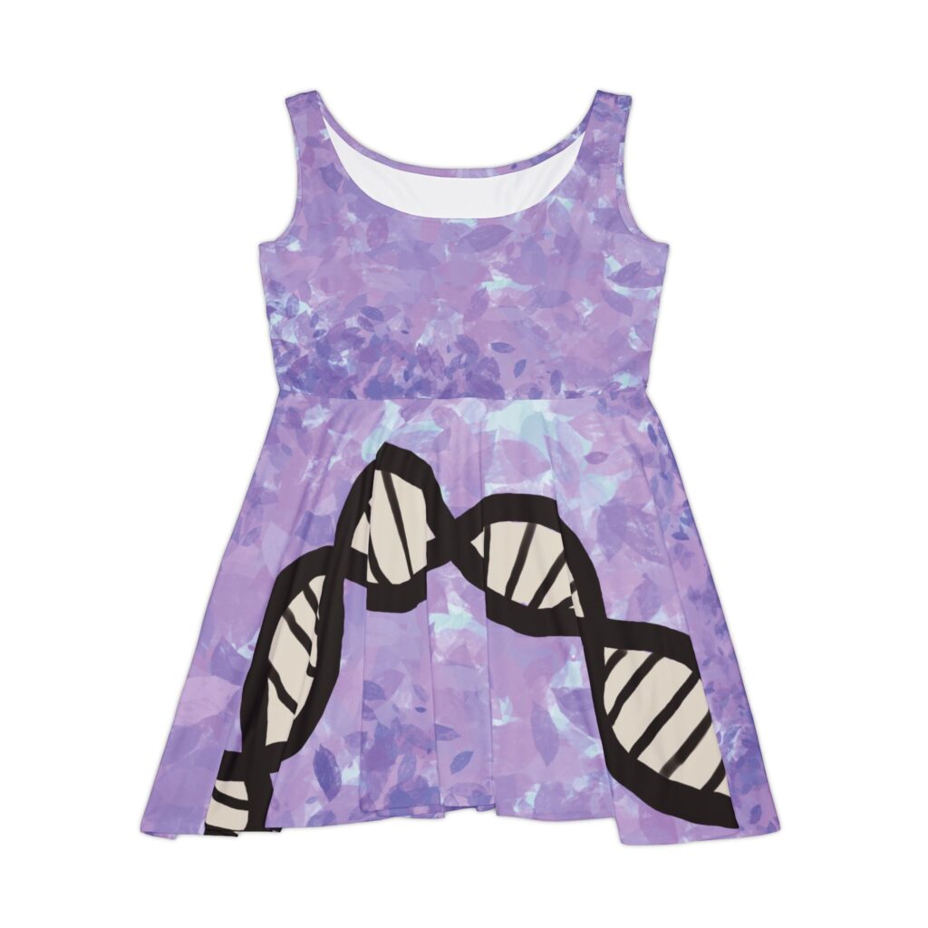 Pastel Purples Super comfy skater-style Green DNA dress for genealogists, geneticists, forensics, or adoptees