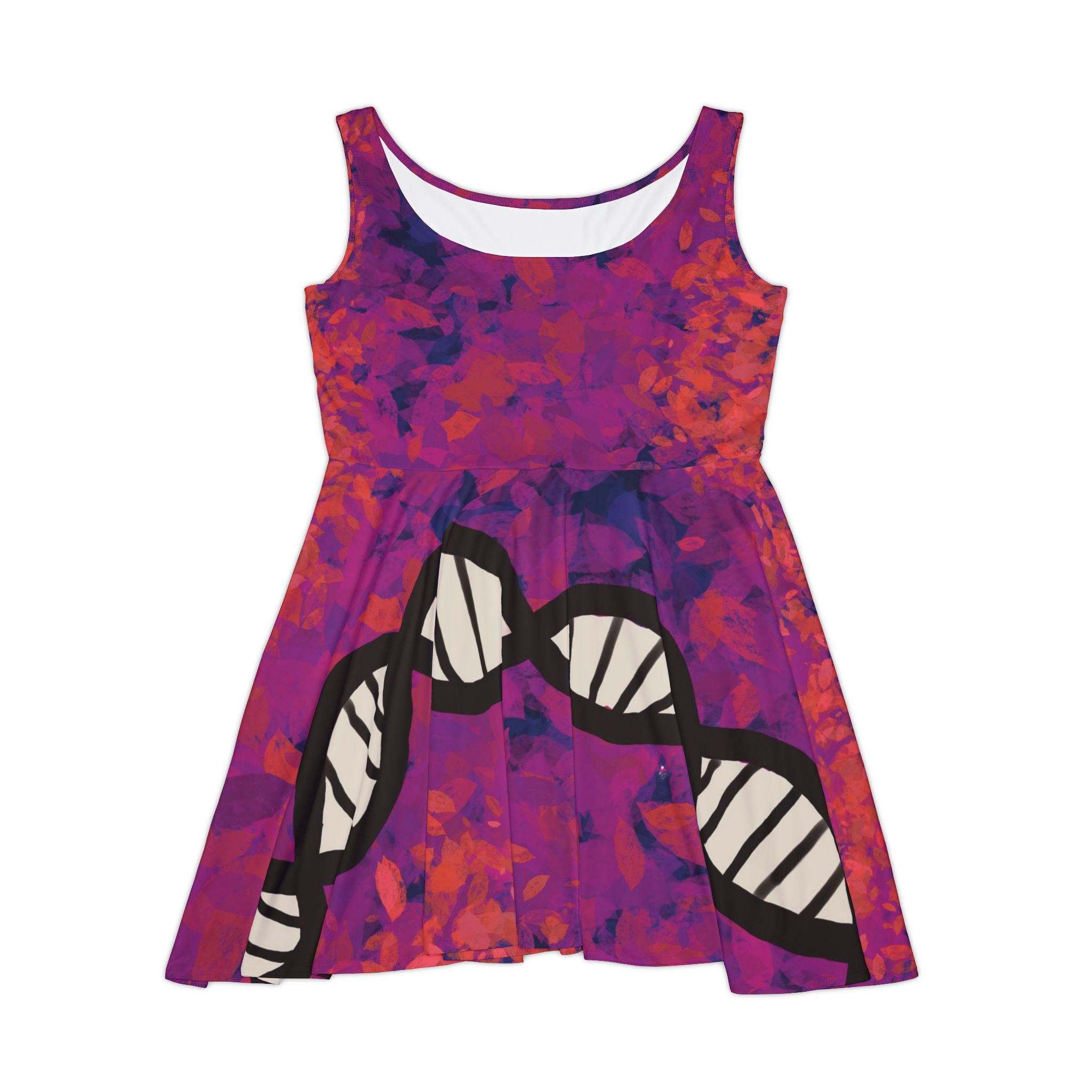 Comfy skater-style Pink & Purple DNA dress for genealogists, geneticists, forensics, or dog breeders