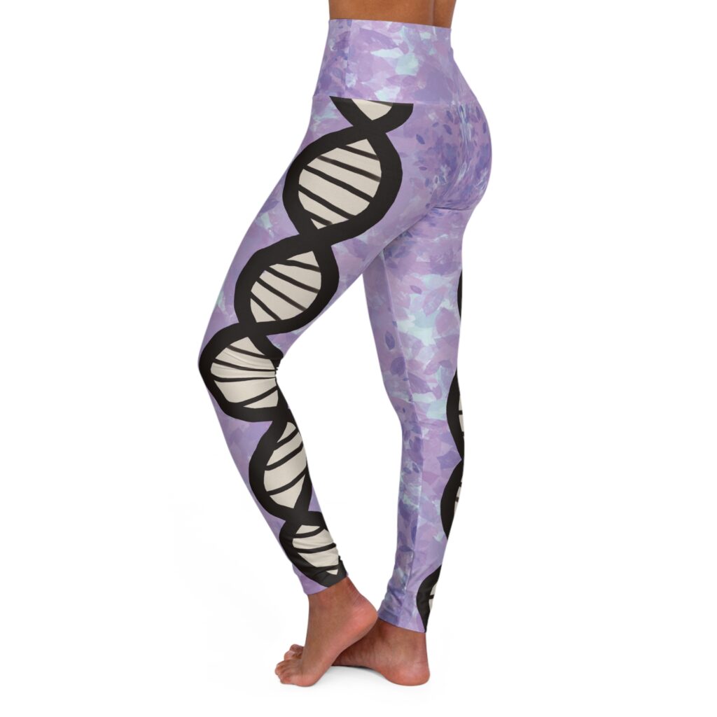 Pastel purple DNA leggings for genealogists and skaters