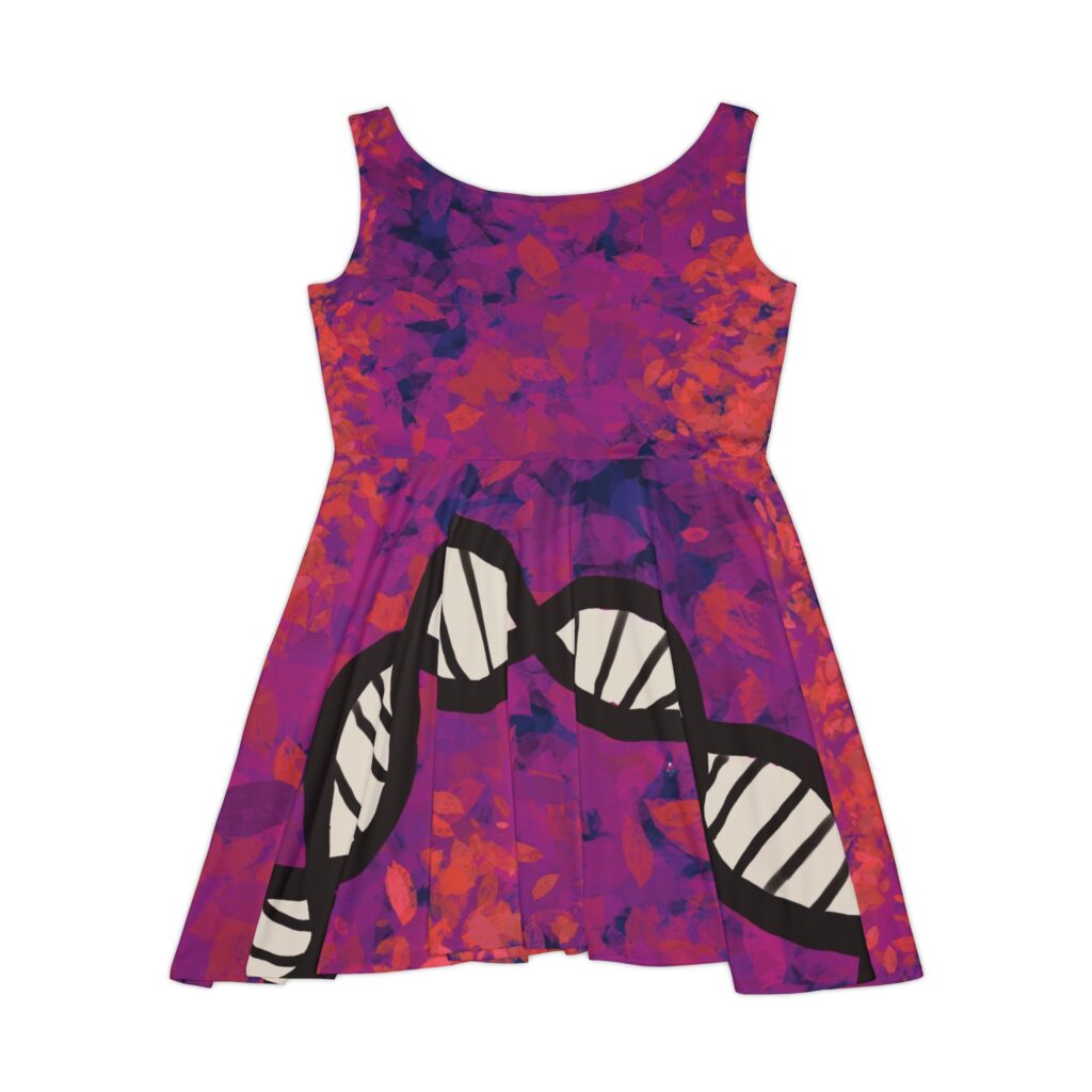 Comfy skater-style Pink & Purple DNA dress for genealogists, geneticists, forensics, or dog breeders