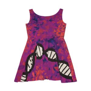 Comfy skater-style Pink & Purple DNA dress for genealogists, geneticists, forensics, or dog breeders - Image 2