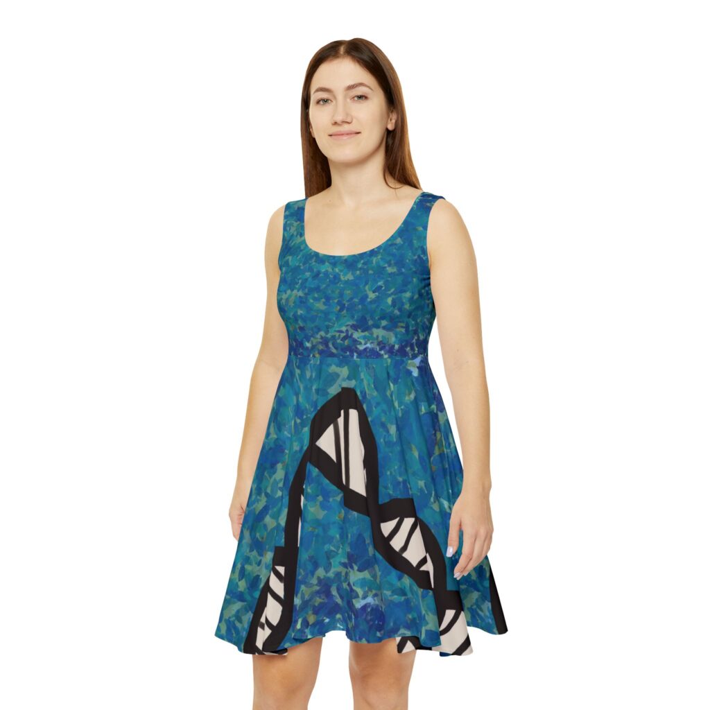 Super comfy skater-style Blues DNA dress for genealogists, geneticists, forensics, or adoptees