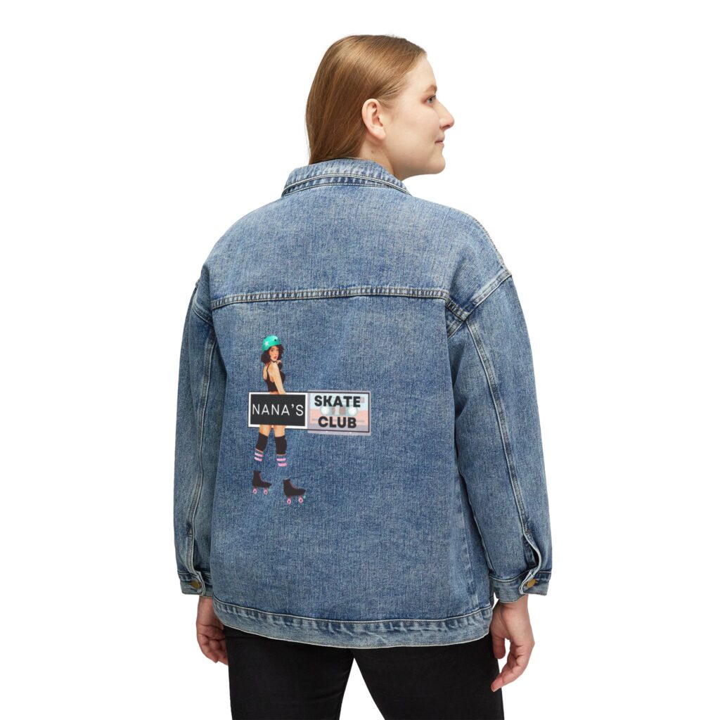 Nana's Skate Club - Denim jacket for your rollerskating patch collection or pin collection from rollerskating rinks