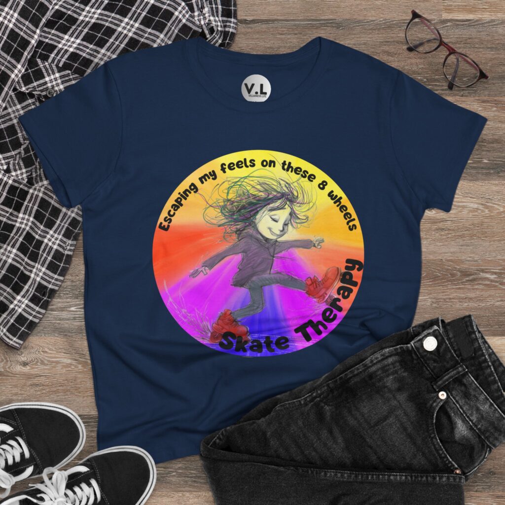 Escaping my Feels on These 8 Wheels Skate Therapy Shirt for roller skaters, Quad skaters
