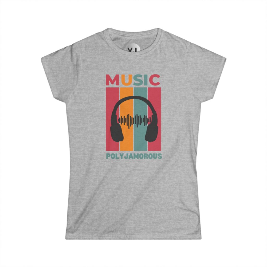 Music - Polyjamorous for music lovers, fans of all music, silhouette of beats style headphones and music waves