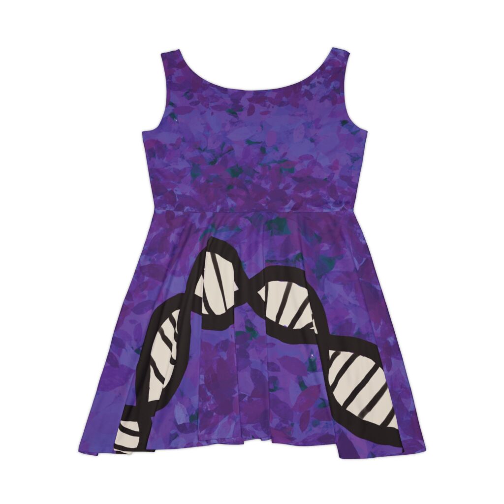 Super comfy skater-style Deep Purple DNA dress for genealogists, geneticists, forensics, or adoptees