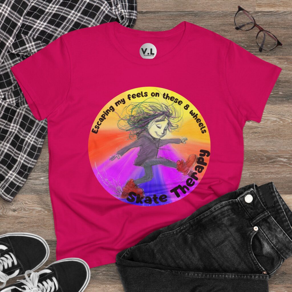 Escaping my Feels on These 8 Wheels Skate Therapy Shirt for roller skaters, Quad skaters