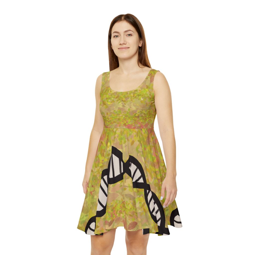 Sunshine Yellow Super comfy skater-style DNA dress for genealogists, geneticists, forensics, or adoptees