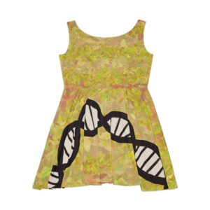 Sunshine Yellow Super comfy skater-style DNA dress for genealogists, geneticists, forensics, or adoptees - Image 2