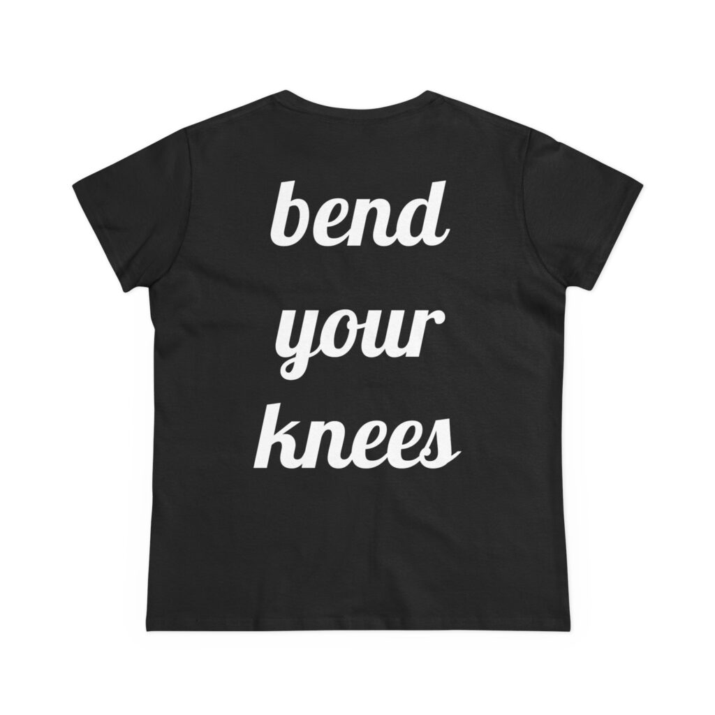Nana's Skate Club front logo shirt with backside advising everyone to "Bend Your Knees" probably because Nana is sick of watching people fall down