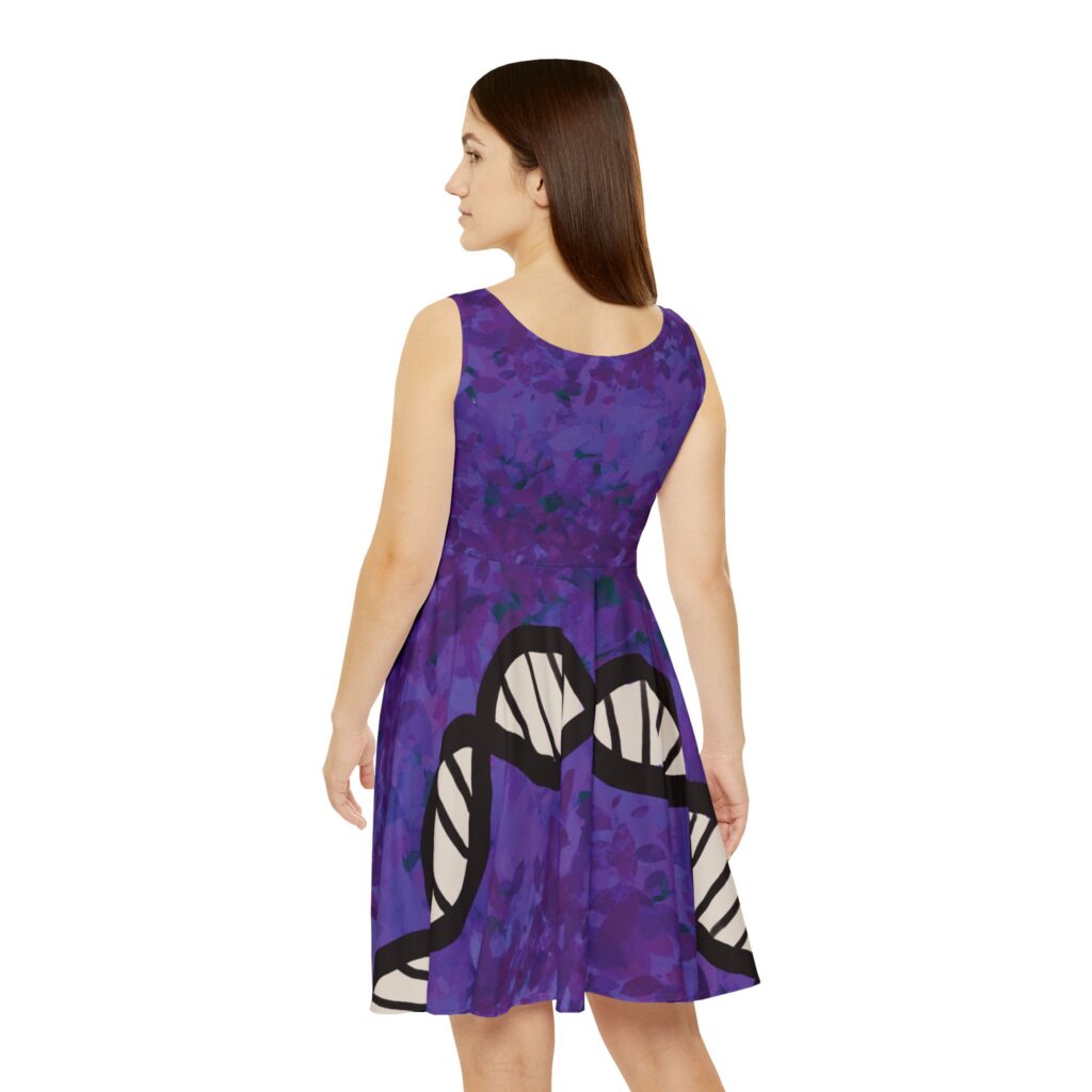 Super comfy skater-style Deep Purple DNA dress for genealogists, geneticists, forensics, or adoptees