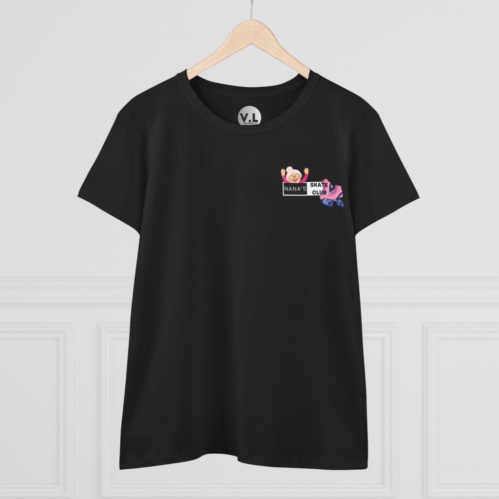 Nana's Skate Club front logo shirt with backside advising everyone to "Bend Your Knees" probably because Nana is sick of watching people fall down