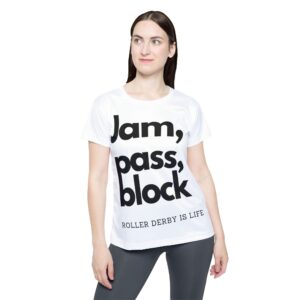 Jam Pass Block Roller derby Jammer shirt for roller derby, roller rink, roller skating shirts for women's roller derby