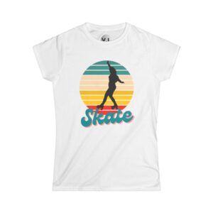 Rainbow sunset banner Skate shirt for roller derby, rollerskating, street skating, quad skates and rollerblader shirts - Image 3