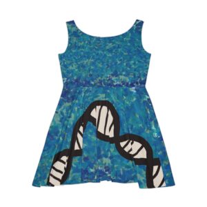 Super comfy skater-style Blues DNA dress for genealogists, geneticists, forensics, or adoptees - Image 2