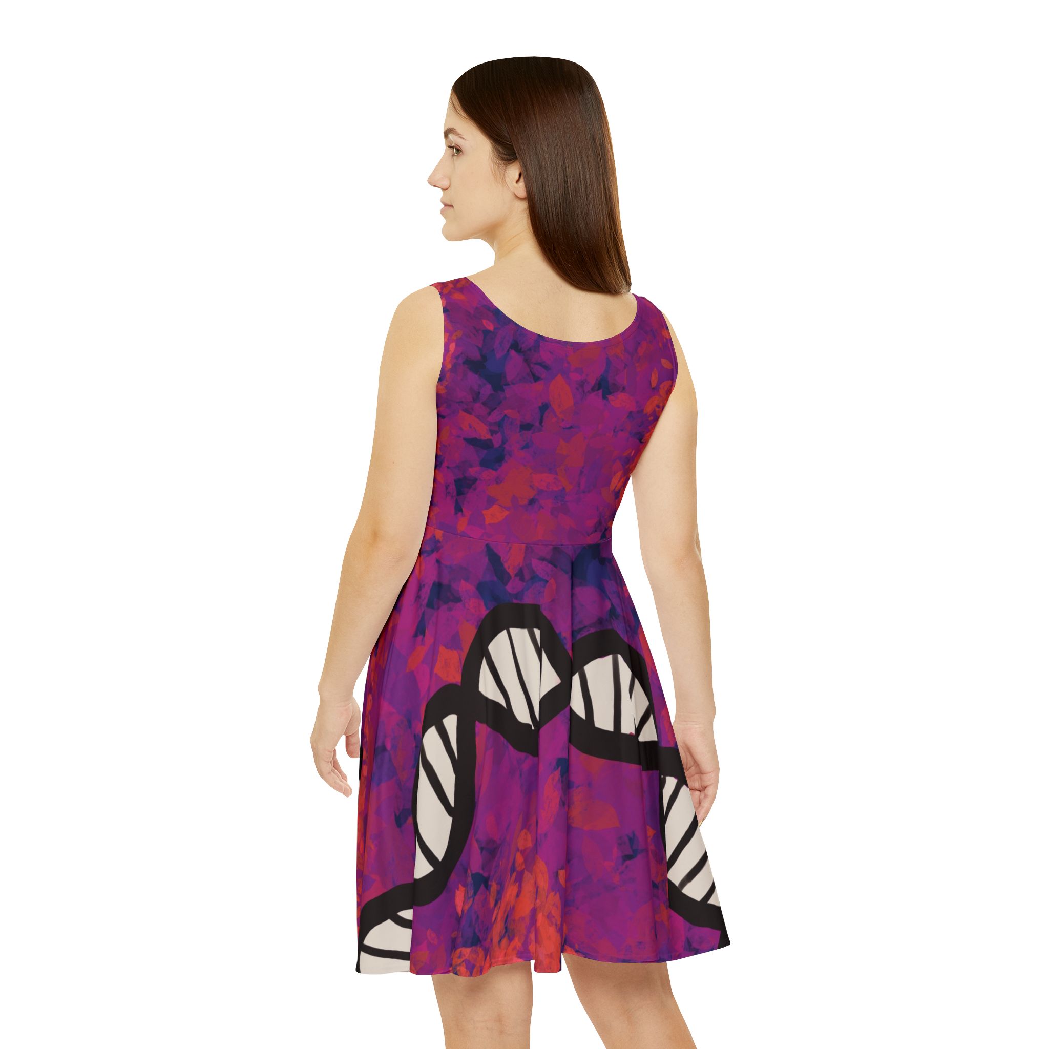 Comfy skater-style Pink & Purple DNA dress for genealogists, geneticists, forensics, or dog breeders - Image 4