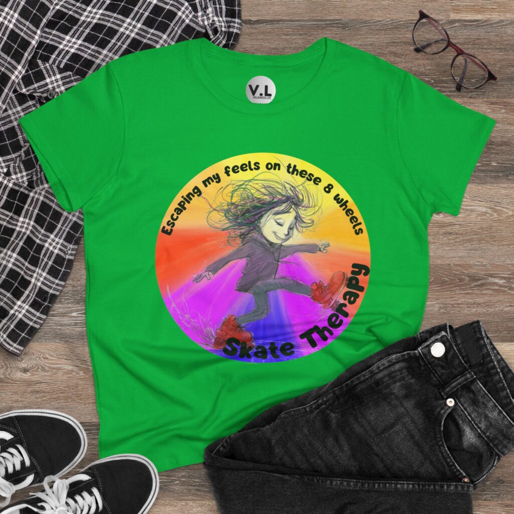 Escaping my Feels on These 8 Wheels Skate Therapy Shirt for roller skaters, Quad skaters