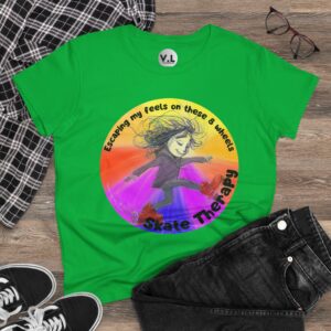 Escaping my Feels on These 8 Wheels Skate Therapy Shirt for roller skaters, Quad skaters - Image 15