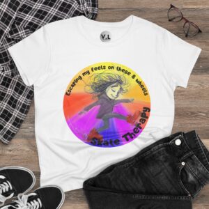 Escaping my Feels on These 8 Wheels Skate Therapy Shirt for roller skaters, Quad skaters - Image 3